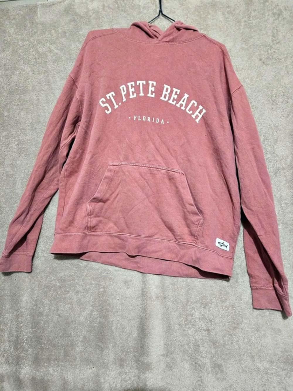 Shark Tee St. Pete Beach Florida hoodie Graphic Hoodie in Pink Size Small